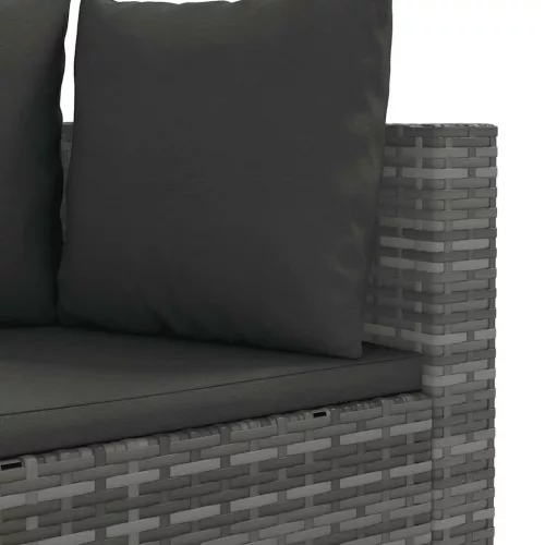  9 részes szürke polyrattan kerti ülőgarnitúra párnákkal