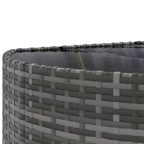  9 részes szürke polyrattan kerti ülőgarnitúra párnákkal