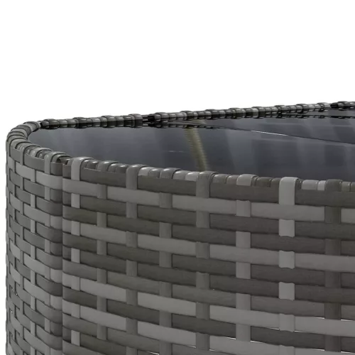  7 részes szürke polyrattan kerti ülőgarnitúra párnákkal