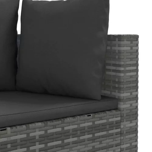  5 részes szürke polyrattan kerti ülőgarnitúra párnákkal