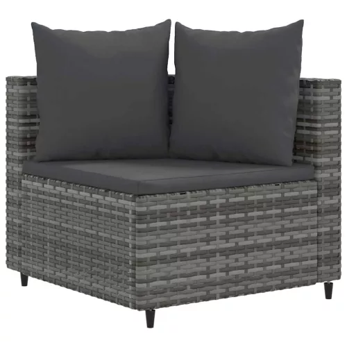  3 részes szürke polyrattan kerti ülőgarnitúra párnákkal