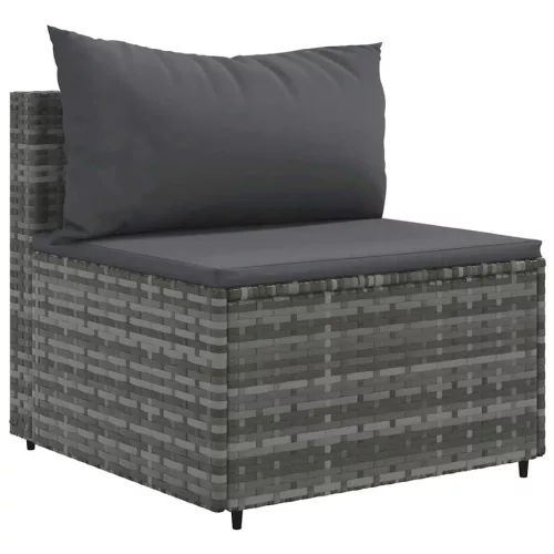  3 részes szürke polyrattan kerti ülőgarnitúra párnákkal