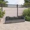  4 részes szürke polyrattan kerti ülőgarnitúra párnákkal