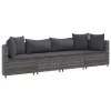 4 részes szürke polyrattan kerti ülőgarnitúra párnákkal