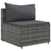  4 részes szürke polyrattan kerti ülőgarnitúra párnákkal