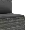  4 részes szürke polyrattan kerti ülőgarnitúra párnákkal