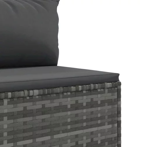  4 részes szürke polyrattan kerti ülőgarnitúra párnákkal