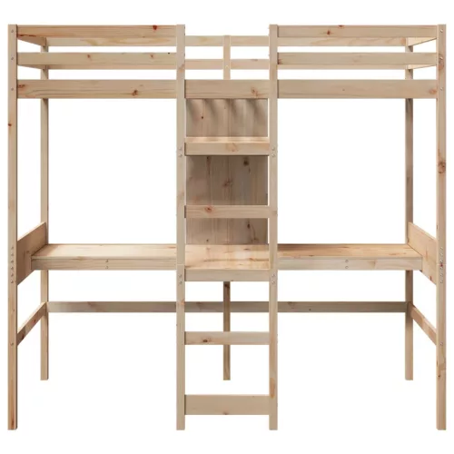  tömör fenyő galériaágy-keret matrac nélkül 80 x 200 cm