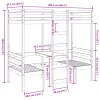  tömör fenyő galériaágy-keret asztallal és székekkel 90 x 200 cm