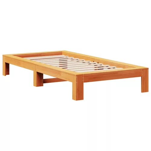  viaszbarna tömör fenyőfa ágy matrac nélkül 75 x 190 cm
