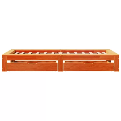  viaszbarna tömör fenyőfa ágy matrac nélkül 75 x 190 cm