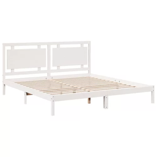  fehér tömör fa extra hosszú ágykeret matrac nélkül 200 x 220 cm