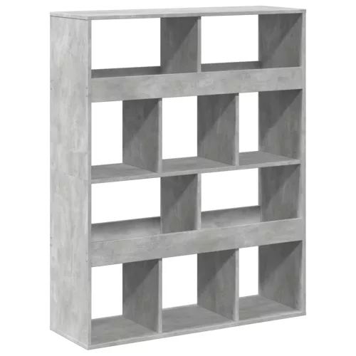  betonszürke szerelt fa könyvespolc 100 x 33 x 125,5 cm