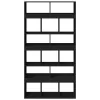 fekete szerelt fa könyvespolc 100 x 33 x 187,5 cm