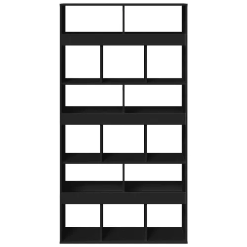  fekete szerelt fa könyvespolc 100 x 33 x 187,5 cm