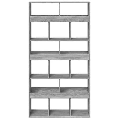  szürke sonoma színű szerelt fa könyvespolc 100 x 33 x 187,5 cm