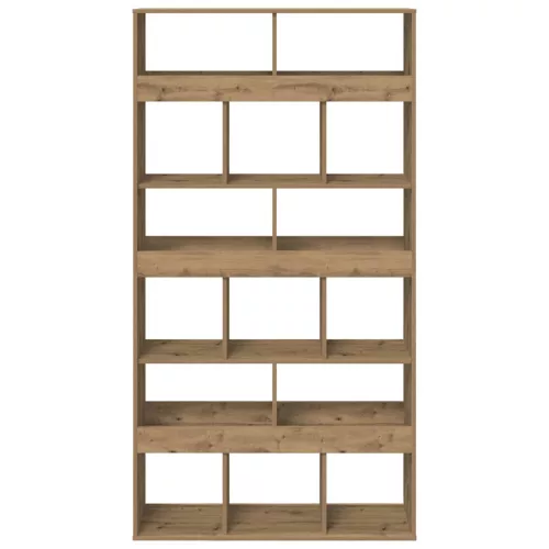  kézműves tölgy színű szerelt fa könyvespolc 100 x 33 x 187,5 cm