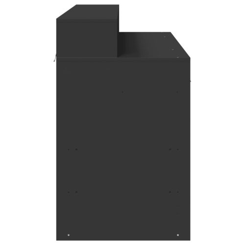  fekete szerelt fa íróasztal LED-világítással 120 x 55 x 91 cm