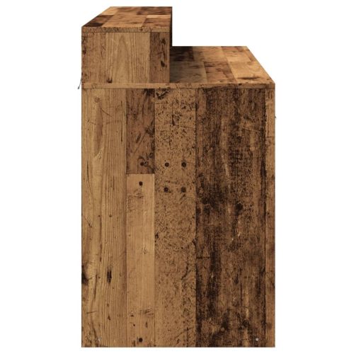  antik fa színű szerelt fa íróasztal LED-ekkel 120 x 55 x 91 cm