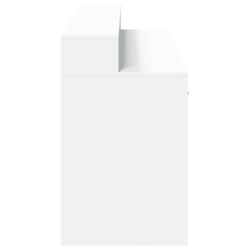  fehér szerelt fa íróasztal LED-világítással 160 x 55 x 91 cm