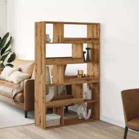    kézműves tölgy színű szerelt fa térelválasztó 100x33x156,5 cm