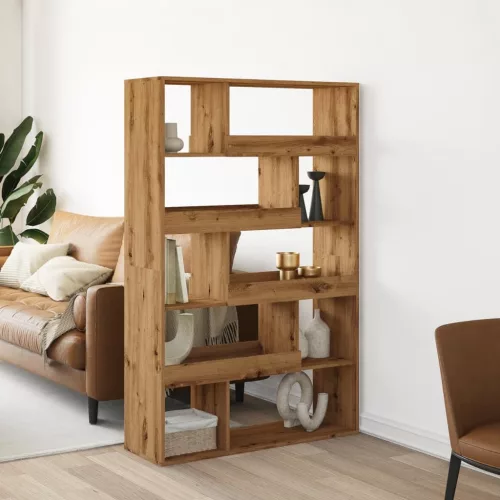  kézműves tölgy színű szerelt fa térelválasztó 100x33x156,5 cm