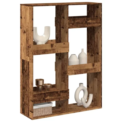  antik fa színű szerelt fa térelválasztó 100 x 33 x 135 cm