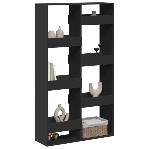  fekete szerelt fa térelválasztó 100 x 33 x 175 cm