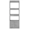  betonszürke szerelt fa magasszekrény 63 x 33 x 180 cm