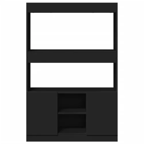  fekete szerelt fa magasszekrény 92 x 33 x 140 cm