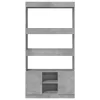  betonszürke szerelt fa magasszekrény 92 x 33 x 180 cm