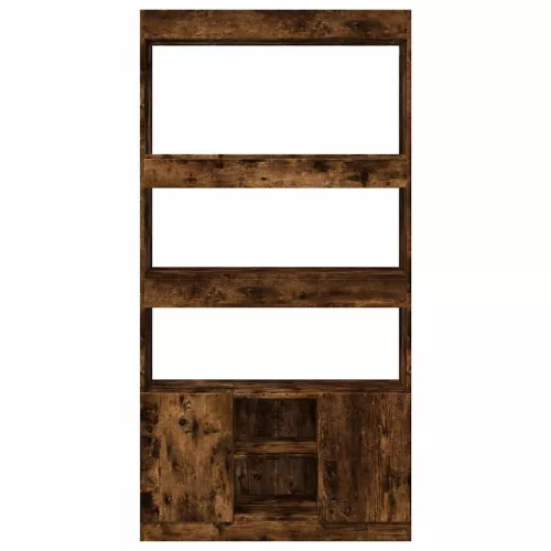  füstös tölgy színű szerelt fa magasszekrény 92 x 33 x 180 cm