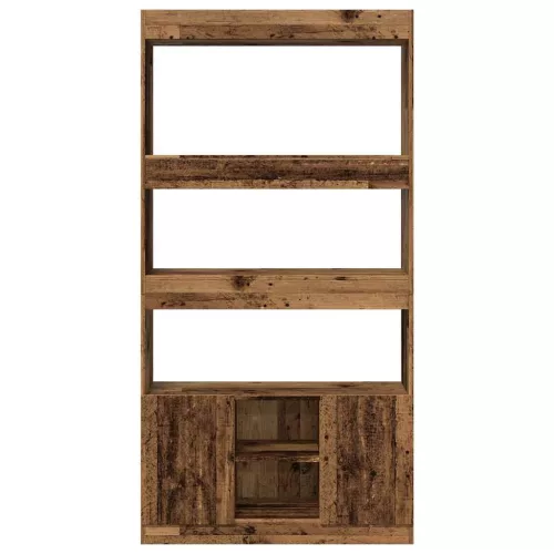  antik fa színű szerelt fa magasszekrény 92 x 33 x 180 cm