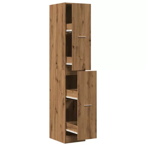  kézműves tölgy színű szerelt fa patikaszekrény 30x41x174,5 cm