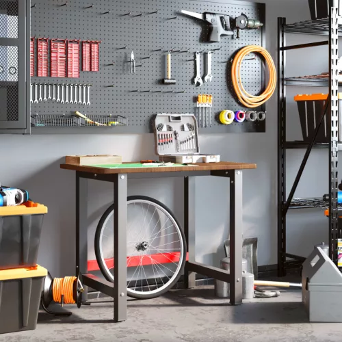  sötétbarna tölgyfa négyszög alakú munkapad 100 x 60 x 81,5 cm