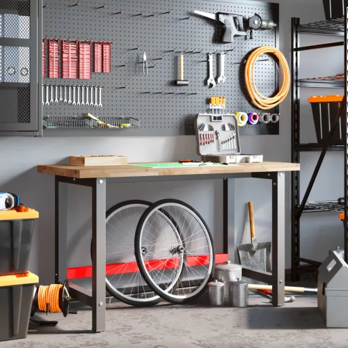  tömör akácfa négyszög alakú munkapad 140 x 60 x 83 cm