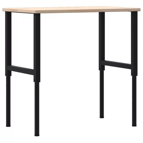  tömör tölgyfa négyszög alakú munkapad 100 x 60 x (71,5-98) cm