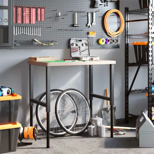  tömör tölgyfa négyszög alakú munkapad 100 x 60 x (73-99,5) cm