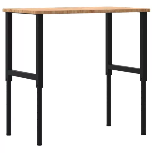  világosbarna négyszögű tölgyfa munkaasztal 100x60x(71,5-98) cm