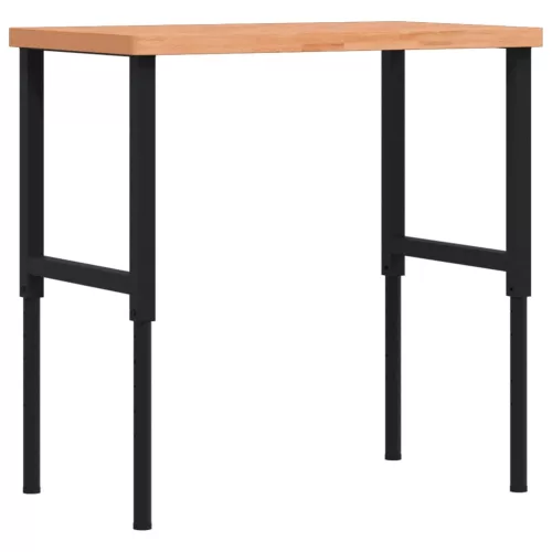  tömör bükkfa négyszög alakú munkapad 100 x 60 x (73-99,5) cm