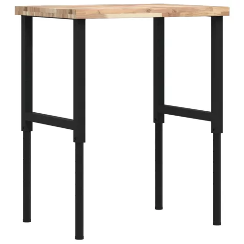  tömör bükkfa négyszög alakú munkapad 80 x 60 x (73-99,5) cm