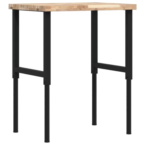  tömör bükkfa négyszög alakú munkapad 80 x 60 x (73-99,5) cm