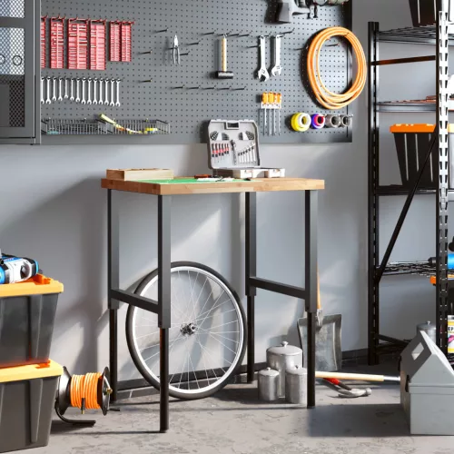  tömör bükkfa négyszög alakú munkapad 80 x 60 x (73-99,5) cm