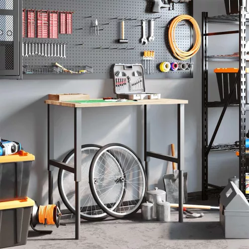  tömör tölgyfa munkapad 100 x 60 x (71,5-98) cm