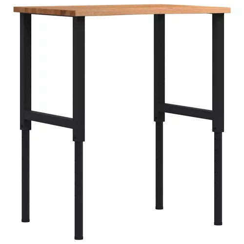  világosbarna tömör tölgyfa munkapad 80 x 60 x (71,5-98) cm