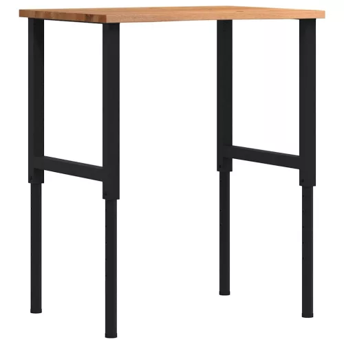  világosbarna tömör tölgyfa munkapad 80 x 60 x (71,5-98) cm