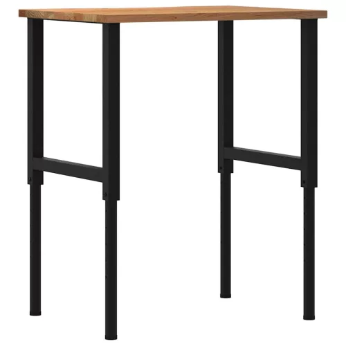  világosbarna tömör tölgyfa munkapad 80 x 60 x (71,5-98) cm