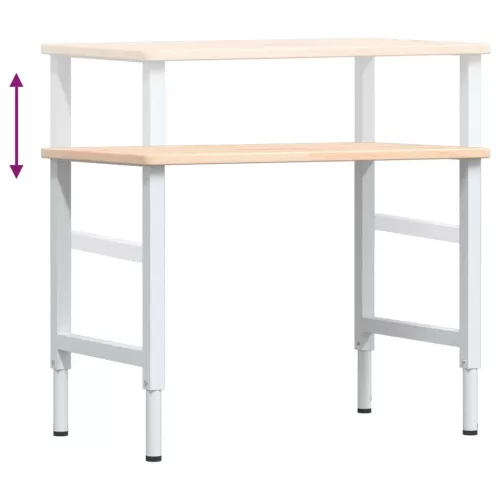  tömör tölgyfa négyszög alakú munkapad 100 x 60 x (71,5-98) cm