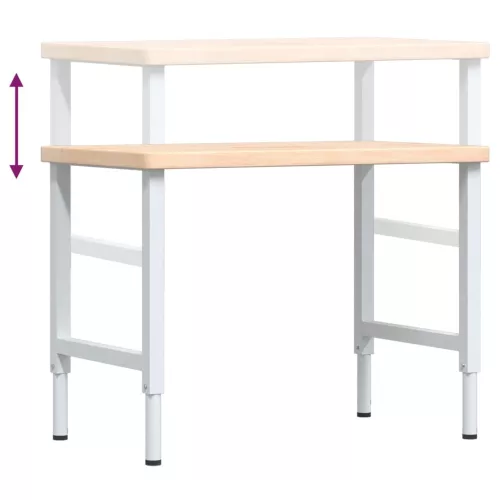  tömör tölgyfa négyszög alakú munkapad 100 x 60 x (73-99,5) cm