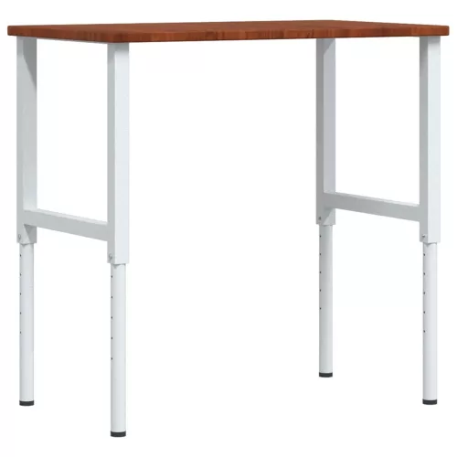  sötétbarna tölgyfa négyszög alakú munkapad 100x60x(71,5-98) cm